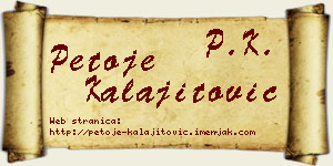 Petoje Kalajitović vizit kartica